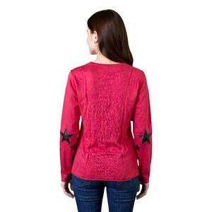 J. Society Red Round Neck‎ Elbow Patch Long Sleeve Sweater SMALL Fall Retro SALE